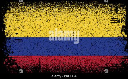 colombia Grunge flag Stock Vector
