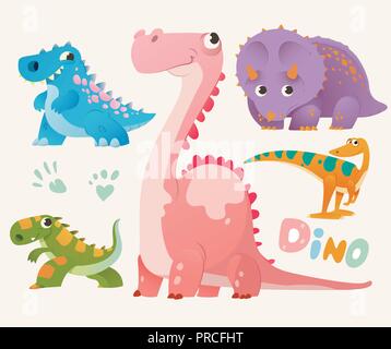 Dinosaur and Nature Elements Vector Collection illustration Stock ...