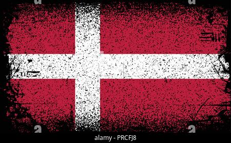denmark Grunge flag	 Stock Vector