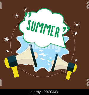 Word writing text Summer. Business concept for warmest season of year in northern hemisphere from June to August. Stock Photo
