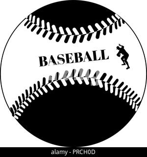 Baseball ball black template on white vector illustration Stock Vector