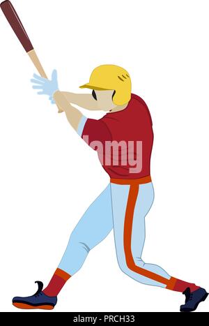 Baseball batter vector illustration in flat style Stock Vector