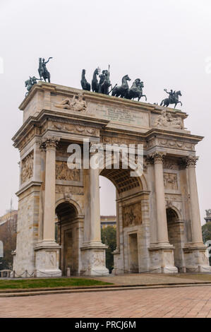 Arco della Pace, Piazza Sempione, Milan, Metropolitan City of Milan, Italy Stock Photo