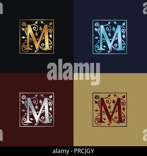 Floral Alphabet monogram letter M. Monogram initials for wedding  invitations, greeting cards, logos, posters, and other design 7780174  Vector Art at Vecteezy