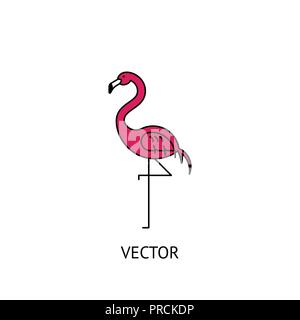 Flamingo bird icon Stock Vector