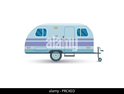 Camper van flat icon Stock Vector