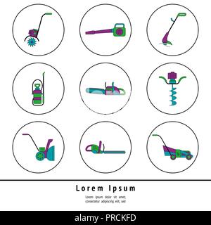 Garden tools icons Stock Vector