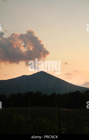 Virginia, USA. View of Sharp Top with cloud on top at dawn. Stock Photo