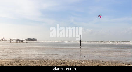 A cloudy day at the beach of st. peter ording Stock Photo