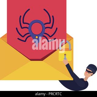 hacker stealing information avatar character Stock Vector
