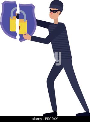 hacker stealing information avatar character Stock Vector