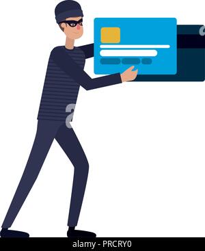 hacker stealing information avatar character Stock Vector