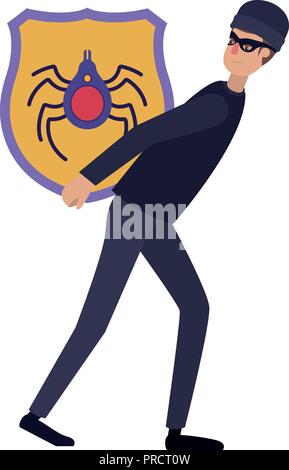 hacker stealing information avatar character Stock Vector