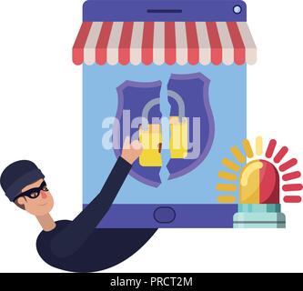 hacker stealing information avatar character Stock Vector