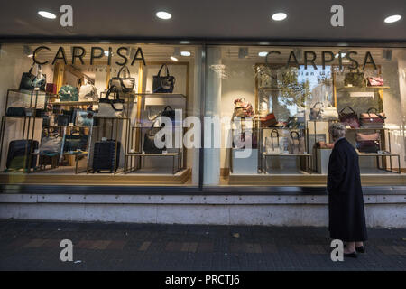 BELGRADE, SERBIA - SEPTEMBER 27, 2018: Logo of Carpisa on their main stores in Belgrade. Carpisa is an Italian manufacturer and retailer of luggage ou Stock Photo
