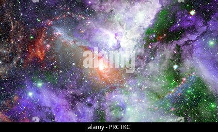 Spiral galaxy in space. Elements of this image furnished by NASA. Stock Photo