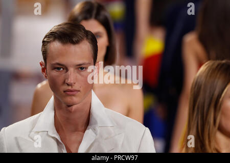 NEW YORK, NY - FEBRUARY 12: Models walk the runway finale at Ralph Lauren Spring/Summer 18 fashion show during the New York Fashion Week on February 1 Stock Photo