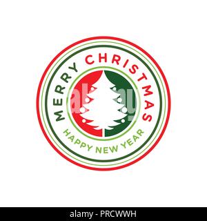 Merry Christmas and Happy New Year Pin Vector Symbol Graphic Logo Design Template Stock Vector