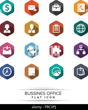 business office Icon Set Vector. Stock Vector