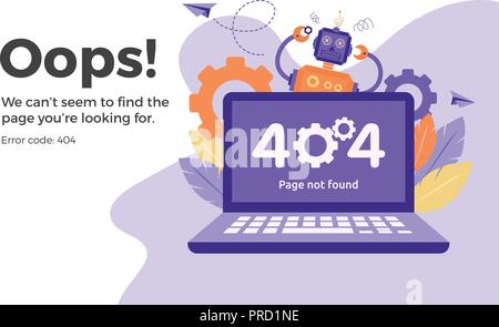 Error 404 unavailable web page. File not found. Business concept vector illustration Stock Vector