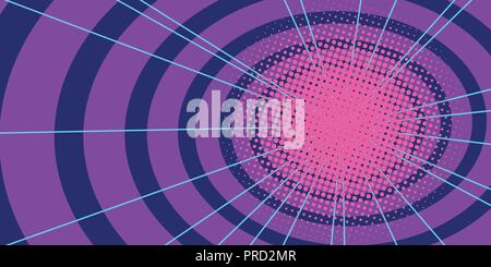 red circles tunnel background Stock Vector