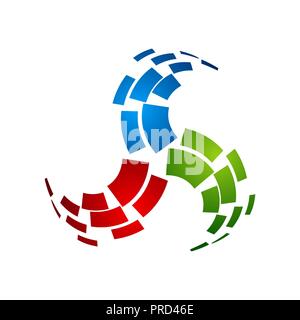 Abstract tech vector logo design template. Molecule, nanotechnology Stock Vector