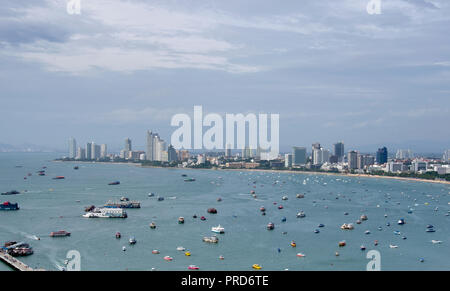 Aerial view of Pattaya harbor in Thailand Stock Photo