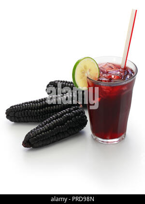 chicha morada, peruvian purple corn drink isolated on white background Stock Photo