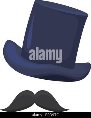 elegant high top hat male with mustache vector illustration design Stock Vector