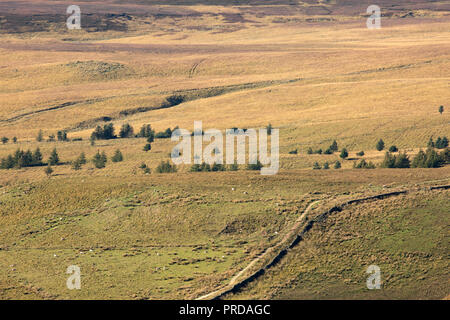 Minimalist Landscape images of the West Pennine Moors near Bolton. Landscapes without sky. Stock Photo