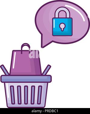 shopping basket isolated icon vector illustration design Stock Vector