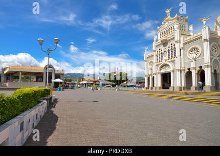 Cartago, Costa Rica - August 19, 2015: People visit the Basilica de Nuestra Senora de los Angeles which is the main attraction of the city on August 1 Stock Photo