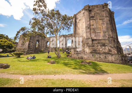 Santiago Apostol Parish Ruins in in the city of Cartago, Costa Rica. The site was never completed and what had been built was destroyed by numerous ea Stock Photo