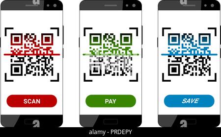 Scanning qr code Stock Vector