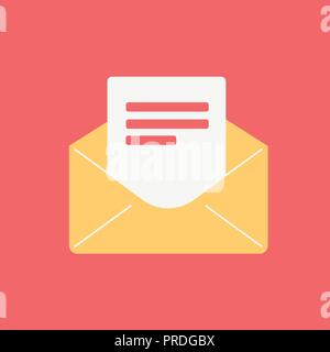 illustration of notification about a new message in papercut technique icon Stock Vector