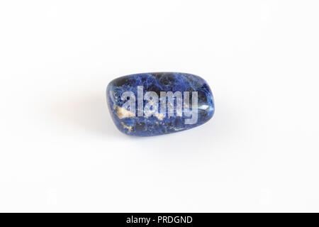 Macro mineral stone blue Lazurite on white background Stock Photo