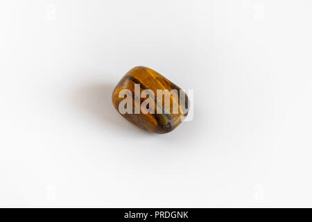 Tiger Eye mineral isolated on white background Stock Photo