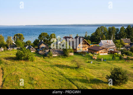 Small village Nanosy and lake Naroch, Belarus Stock Photo