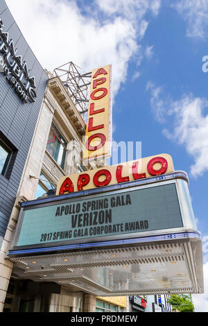 New York City, USA - June 10, 2017: The Apollo Theater is the famous landmark in Harlem district of New York Stock Photo