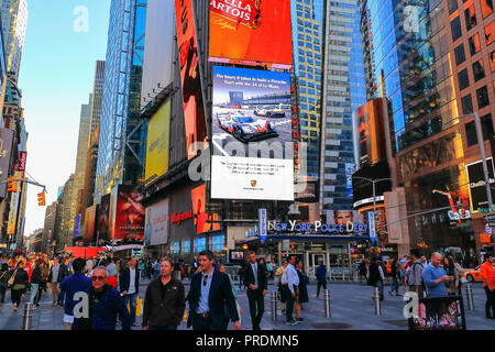 New York City, USA - June 7, 2017: View of New York Police Dept at Times Square Stock Photo