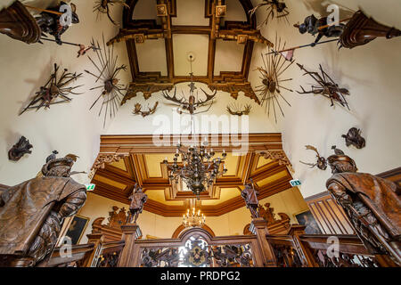 TRIESTE, ITALY - JULY 01, 2015: Interior of Miramare Castle in Trieste, Italy Stock Photo