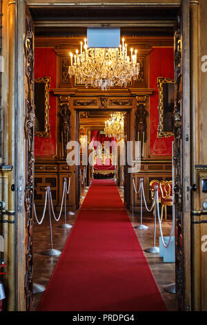 TRIESTE, ITALY - JULY 01, 2015: Interior of Miramare Castle in Trieste, Italy Stock Photo