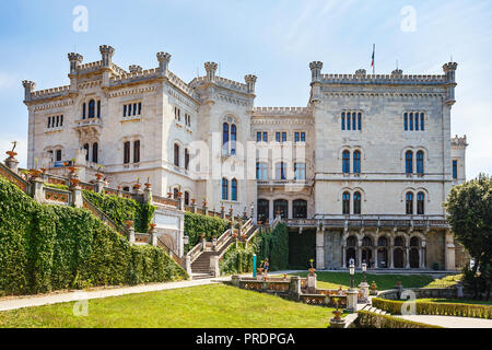 TRIESTE, ITALY - JULY 01, 2015: Miramare Castle, Trieste, Italy, Europe Stock Photo