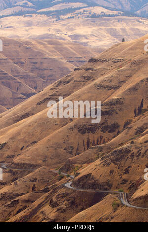 Canyon view from Rattlesnake Grade, Wallowa County, Oregon Stock Photo