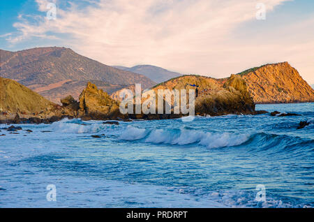 Scenic view of Cala Iris beach,Alhoceima - Morocco - Stock Photo