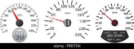 Speedometer scales on white background Stock Vector