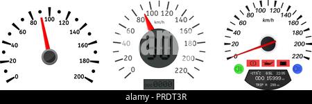 Car dashboard scales. Speedometers and tachometer Stock Vector
