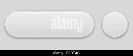 White web interface buttons. 3d elements Stock Vector