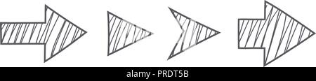 Arrows. Pencil hatching style Stock Vector