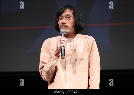 Japanese film director Rikiya Imaizumi attends a press conference for the 31st Tokyo International Film Festival (TIFF) at Toranomon Hills on September 25, 2018, Tokyo, Japan. Organisers announced the full lineup of films and special events for the festival. Credit: 2018 TIFF/AFLO/Alamy Live News Stock Photo